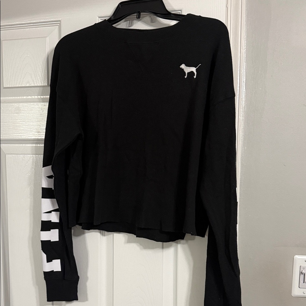 PINK Victoria's Secret Black Long Sleeve Tee